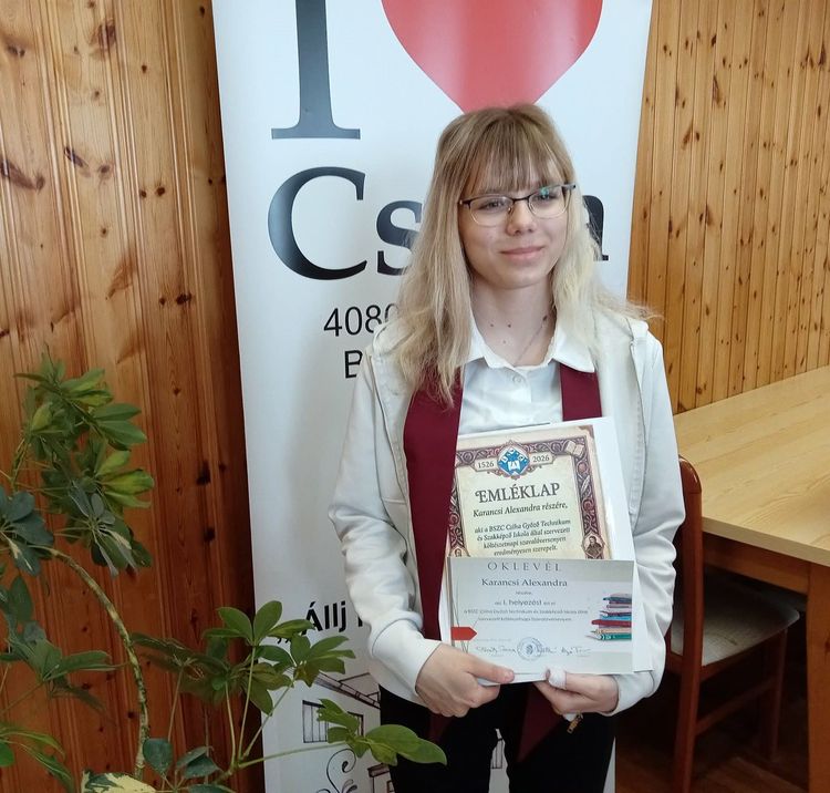 1. hely a Csiha Szavalóversenyen