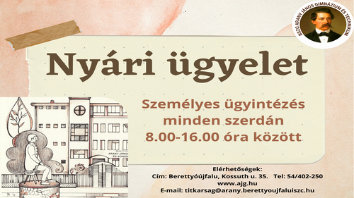 Nyári Ügyeleti rend